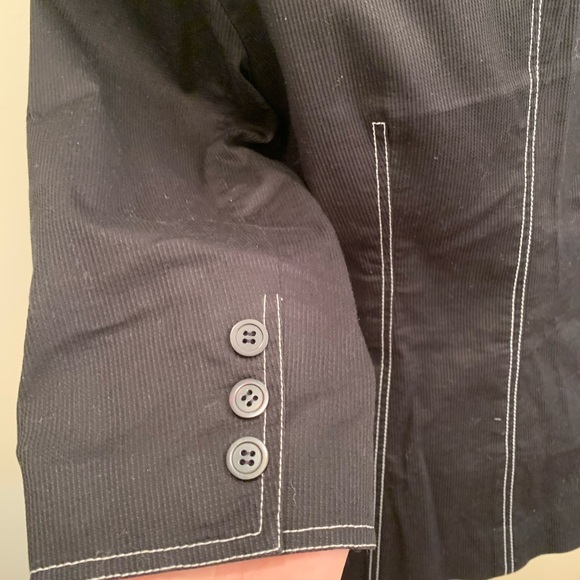 Neiman Marcus Black Corduroy Piping Blazer - Picture 5 of 6